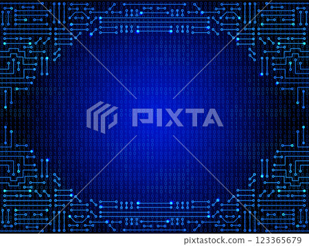 Electronic circuit on binary code background. High tech concept. Digital banner. Electronic circuit on binary code background. High tech concept. Digital banner. 123365679