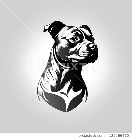 Cool Staffordshire Bull Terrier illustration 123366470