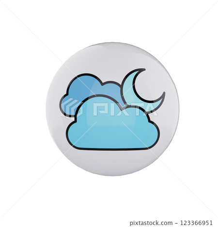 blue moon and cloud icon glossy white bubble blue moon and cloud icon glossy white bubble 123366951