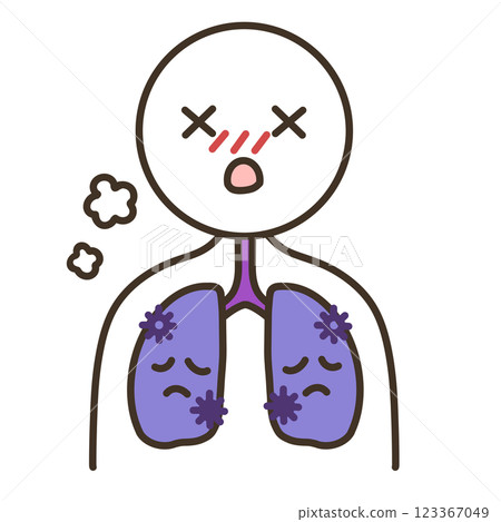 Lungs and people suffering from a virus Character illustration 123367049