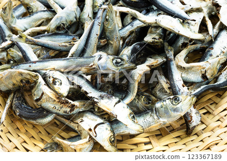 Image of dried sardines placed on a colander to make udon soup stock Image of dried sardines placed on a colander to make udon soup stock 123367189