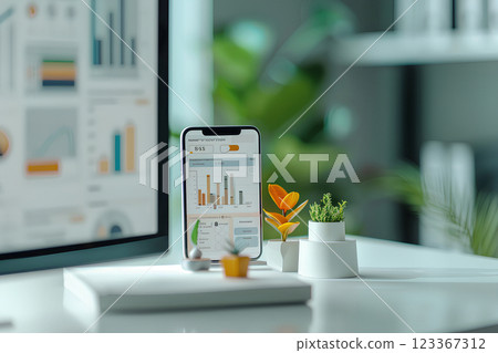 Investors checking stock prices on their smartphones 123367312