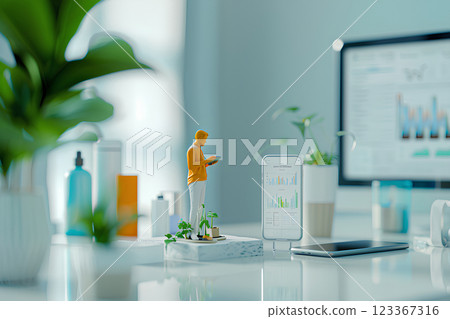 投資人透過智慧型手機查看股票價格 123367316