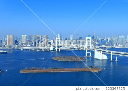 [東京] 台場景色（彩虹橋） 123367325