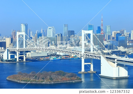 [Tokyo] View of Odaiba (Rainbow Bridge) 123367332