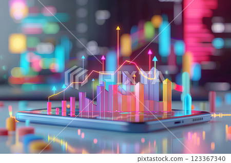 智慧型手機和股票價格的圖像 智慧型手機和股票價格的圖像 123367340