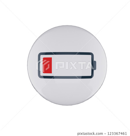 red battery icon glossy white bubble 123367461
