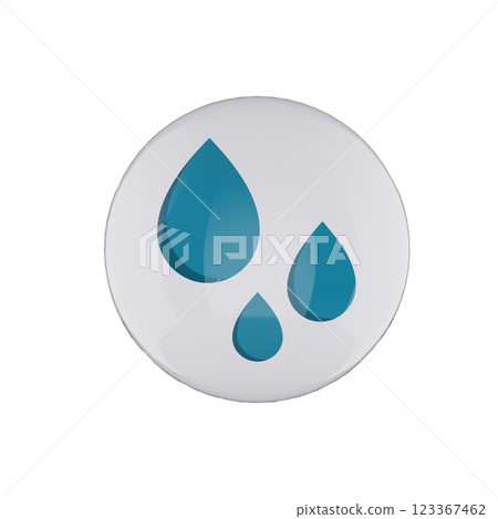 water droplets icon glossy white bubble 123367462
