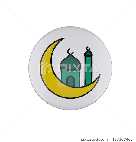 colorful mosque icon glossy white bubble 123367463