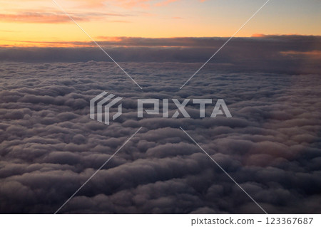 sea of clouds in the evening 123367687