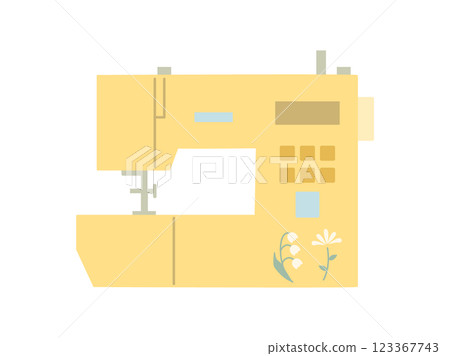 可愛的復古縫紉機插圖 123367743