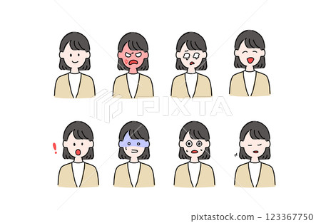 女人的面部表情集 123367750