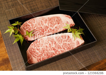 Specially selected Japanese black beef sirloin steak 123368286