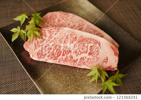 Specially selected Japanese black beef sirloin steak 123368291