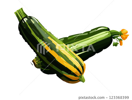 西葫蘆寫實插畫素材集（AI生成，透明PNG） 123368399