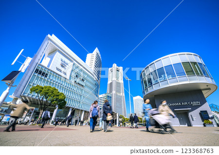 Yokohama cityscape, Japan, February 26th. In front of Sakuragicho Station. View of YOKOHAMA AIR CABIN Sakuragicho Station, etc. Yokohama cityscape, Japan, February 26th. In front of Sakuragicho Station. View of YOKOHAMA AIR CABIN Sakuragicho Station, etc. 123368763