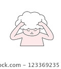 Illustration of a child washing his head 123369235