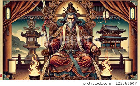 牛頭天王(守護邪惡的神)守護著人民 牛頭天王(守護邪惡的神)守護著人民 123369607