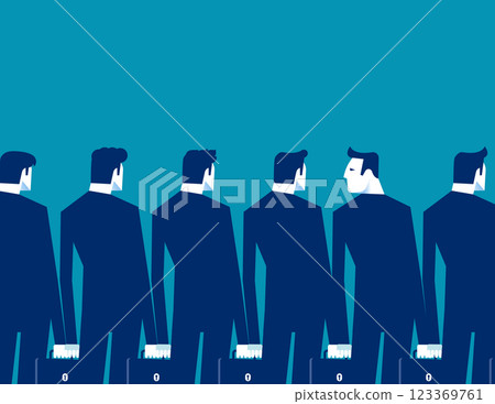 A man with a different perspective. Business vector concept A man with a different perspective. Business vector concept 123369761
