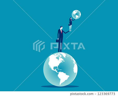 The ruler has a ruler too. Business vector concept 123369773