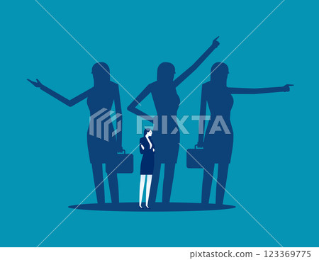 People in the shadow of the interest try to capture customers. Business vector concept 123369775