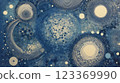 Winter storm. Abstract blue sparkles on dark background. Fractal art. 3D rendering. 123369990