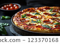Oven-baked pizza 123370168