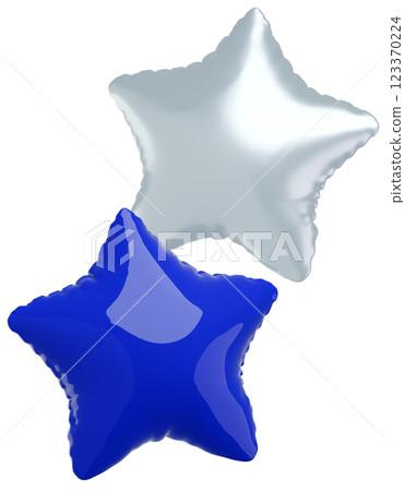 3D image_star-shaped balloon_blue 123370224