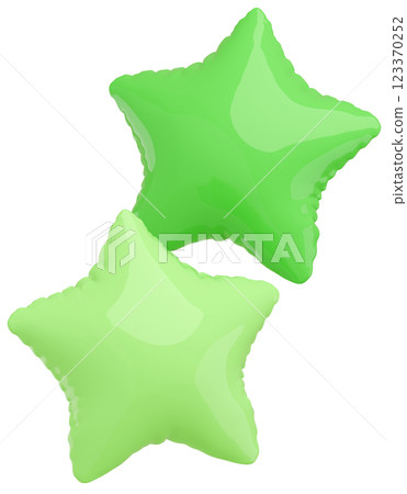 3D圖像_星形氣球_綠色 123370252