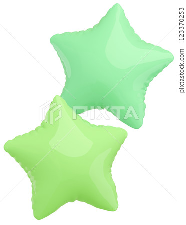 3D圖像_星形氣球_黃綠色 123370253