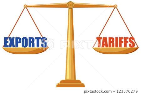 Balancing Exports and Tariffs Illustration Balancing Exports and Tariffs Illustration 123370279