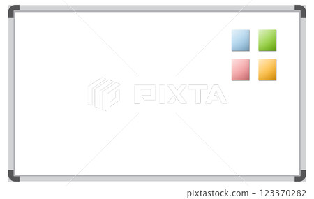 Colorful Whiteboard with Sticky Notes 123370282