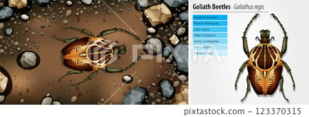 Goliath Beetle in Natural Habitat Goliath Beetle in Natural Habitat 123370315