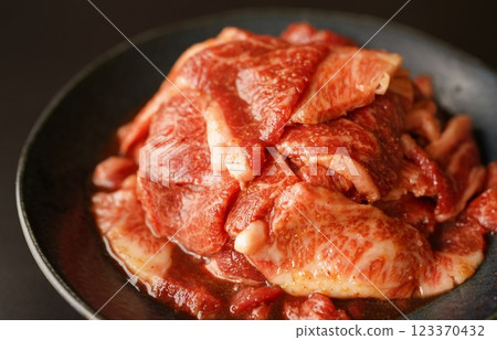 Japanese Black Beef Kalbi Slices 123370432