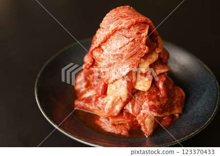 Japanese Black Beef Kalbi Slices 123370433