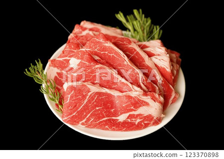 Sliced beef shoulder loin Sliced beef shoulder loin 123370898