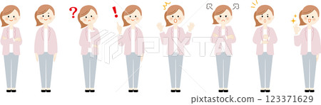 女商人臉部表情姿勢集,全身 女商人臉部表情姿勢集,全身 123371629
