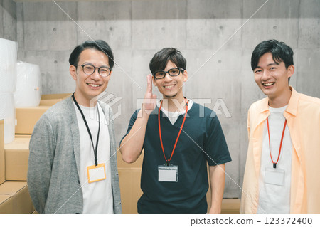 Light work in a warehouse 123372400