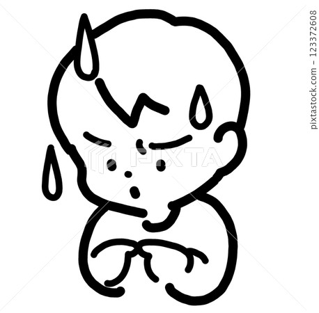 Illustration of a fidgety man 123372608