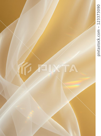 背景材質採用柔軟透明的織物,在金色背景上有光反射(AI 產生的影像) 背景材質採用柔軟透明的織物,在金色背景上有光反射(AI 產生的影像) 123373090