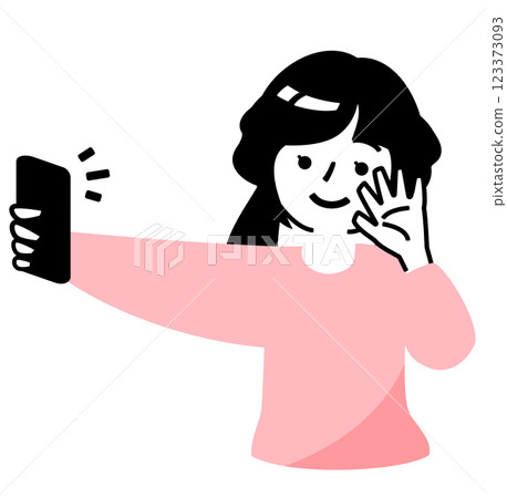 日本高中女生用智慧型手機自拍的瞬間:少女自拍並發布影片的畫面 日本高中女生用智慧型手機自拍的瞬間:少女自拍並發布影片的畫面 123373093