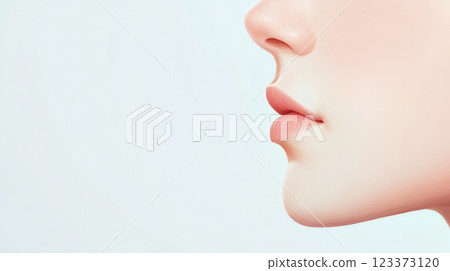 Sensual female lips resting against a light blue background, embodying the essence of lip augmentation and advanced cosmetology treatments, highlighting beauty and perfect results Sensual female lips resting against a light blue background, embodying the essence of lip augmentation and advanced cosmetology treatments, highlighting beauty and perfect results 123373120