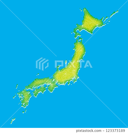 日本地圖、日本列島地圖、通訊、基礎設施、物流網路影像 123373189