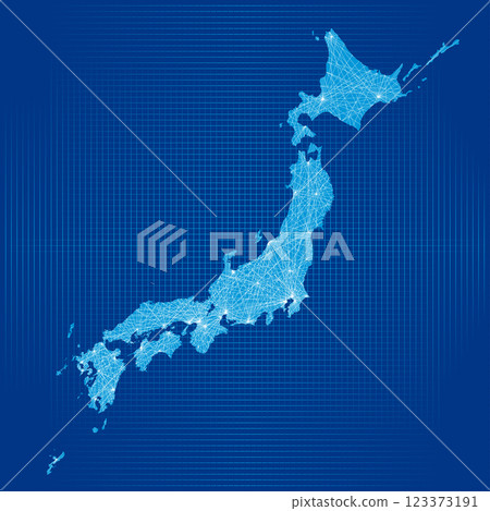 日本地圖的網路圖像、日本列島地圖 通訊、基礎設施、物流圖像 深色背景 日本地圖的網路圖像、日本列島地圖 通訊、基礎設施、物流圖像 深色背景 123373191