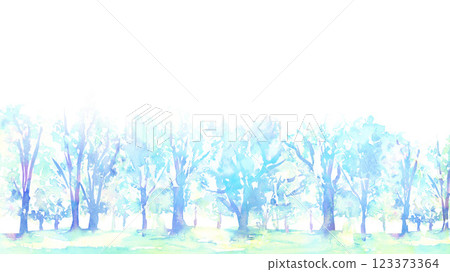 美麗的水彩森林風景圖 美麗的水彩森林風景圖 123373364