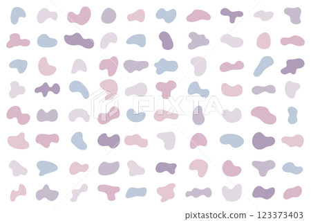 Fluid shapes, squishy, liquid, illustration set, loose shapes, silhouettes, variations, vector 123373403
