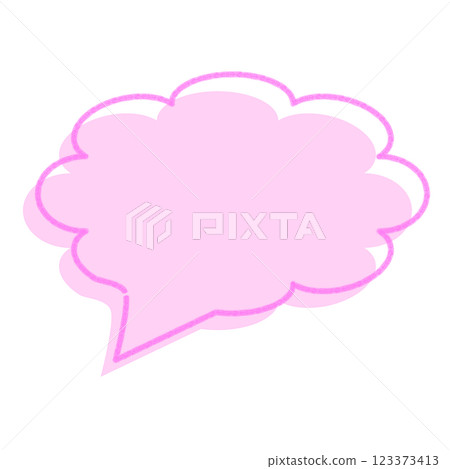 Simple fluffy speech bubble pink Simple fluffy speech bubble pink 123373413