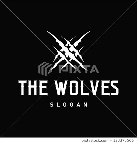black silhouette design logo wolf wild animal simple illustration template 123373506