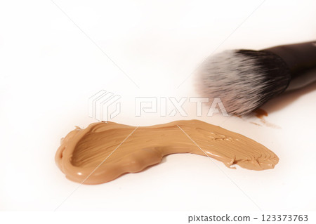Smear of Cosmetic Foundation on Light Background Smear of Cosmetic Foundation on Light Background 123373763