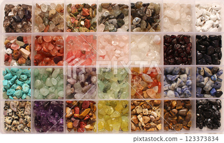 Container of Natural Stone Bead Chips For Jewelry Making 123373834